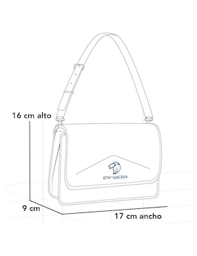 Bolsa shoulder Prada de piel para mujer