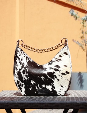 Bolsa hobo Cordova Fortune Cow Black de piel para mujer