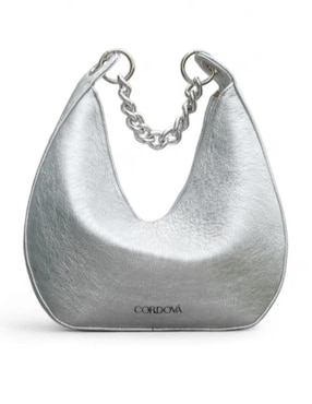 Bolsa hobo Cordova Fortune Silver de piel para mujer