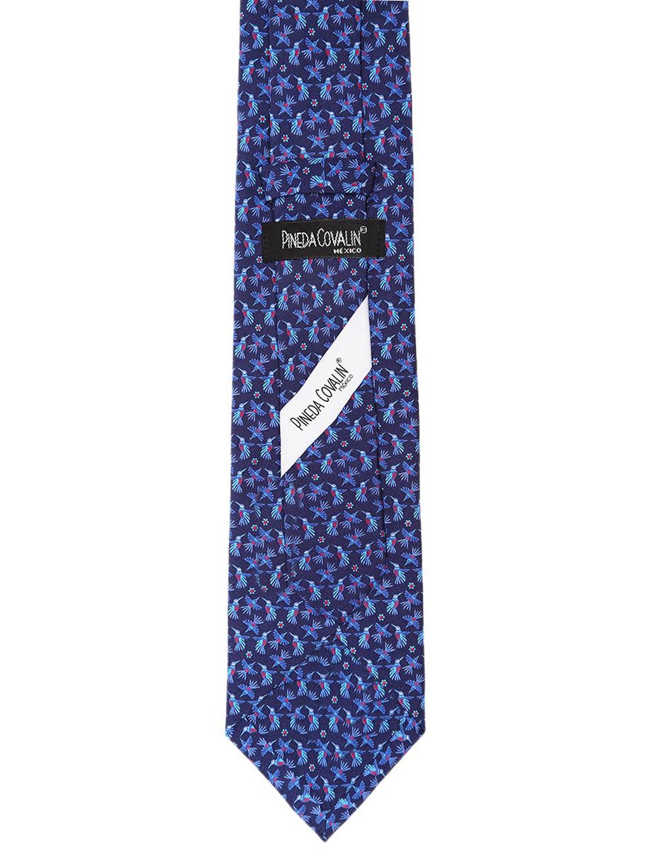 Corbata Colibrí Mensajero del Amor regular seda azul marino 3