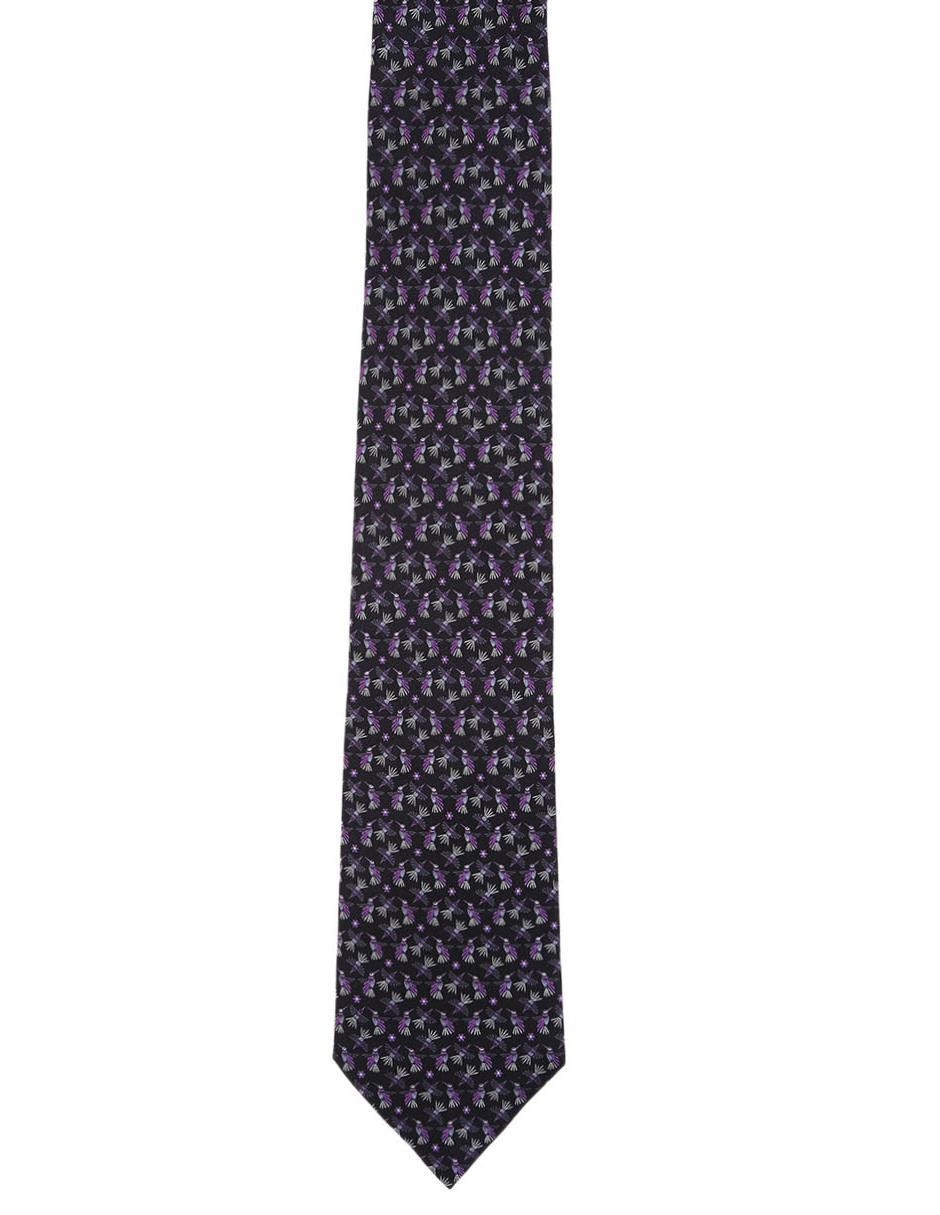 Corbata regular de seda gráfico para hombre 2