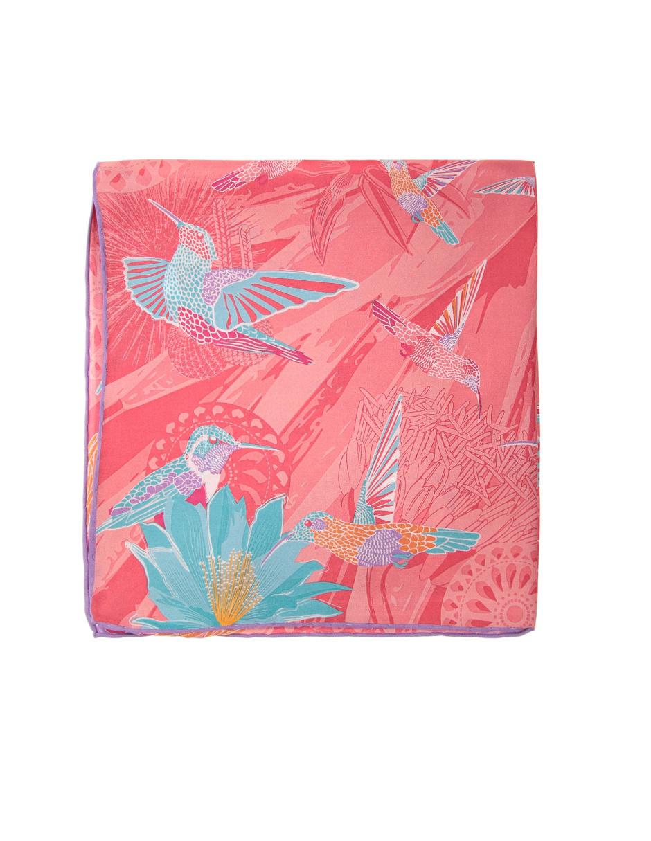 Pañuelo Colibrí Mensajero del Amor coral 2