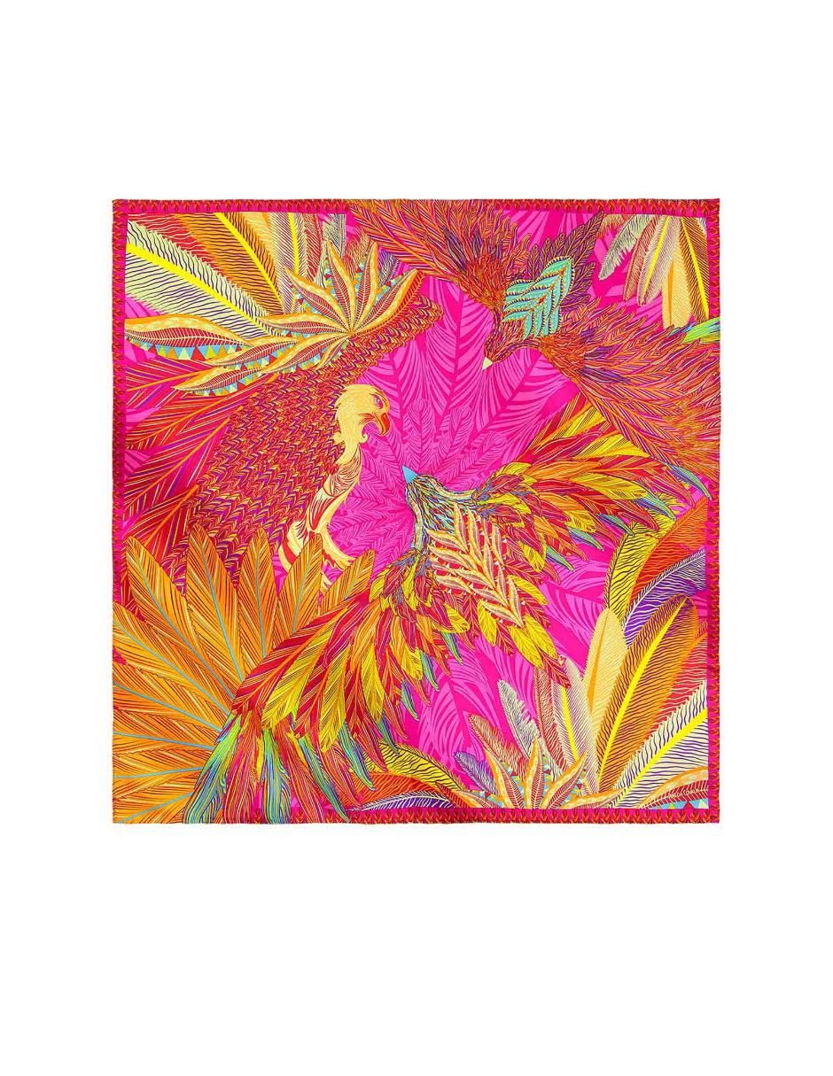 Mascada Águila de Oro Mexicano seda fucsia 1
