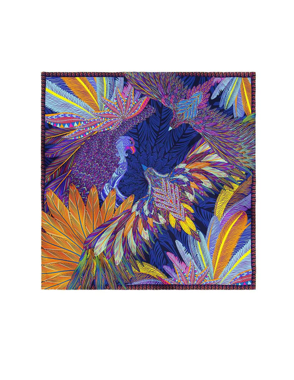 Pashmina seda azul