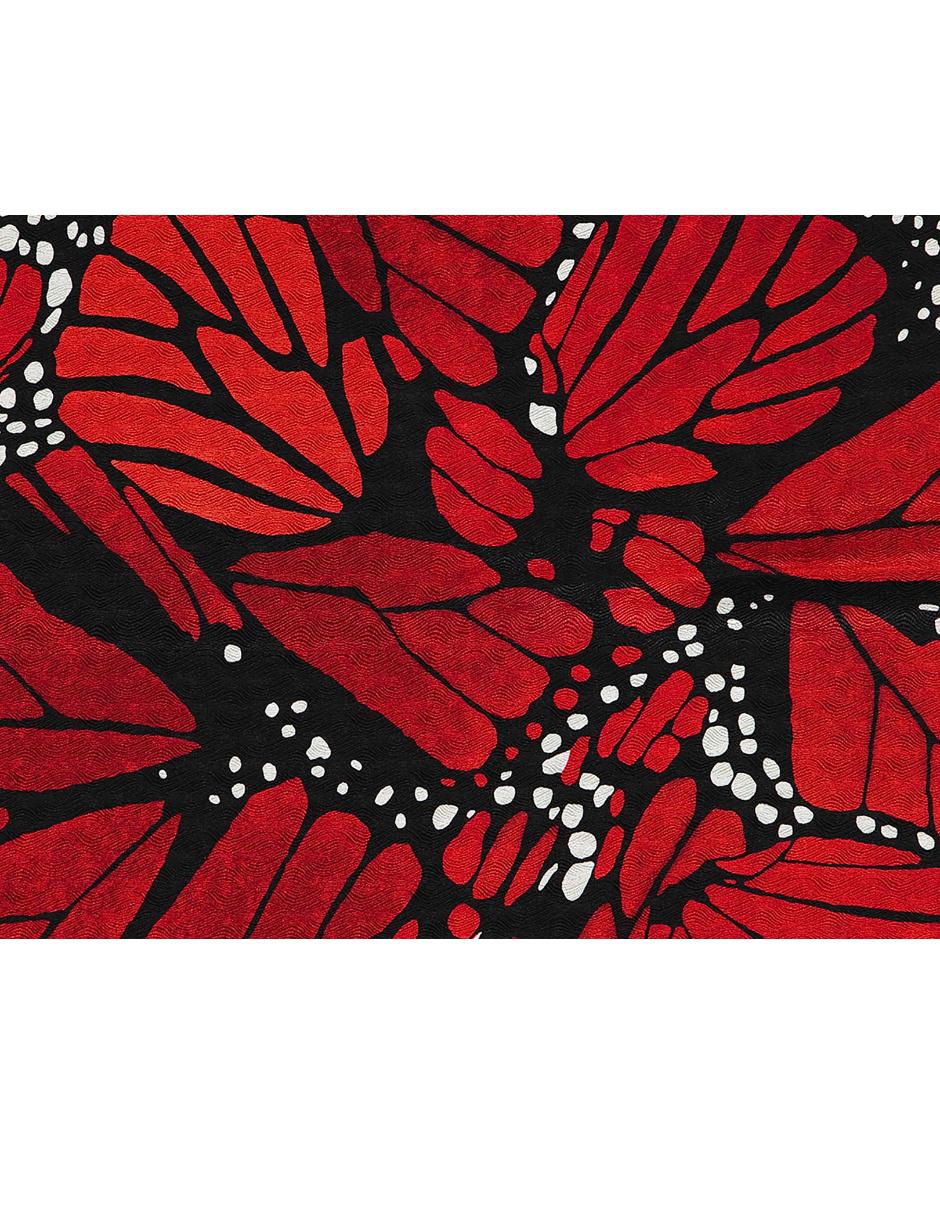 Chal Mariposa Macro rojo brillante 2