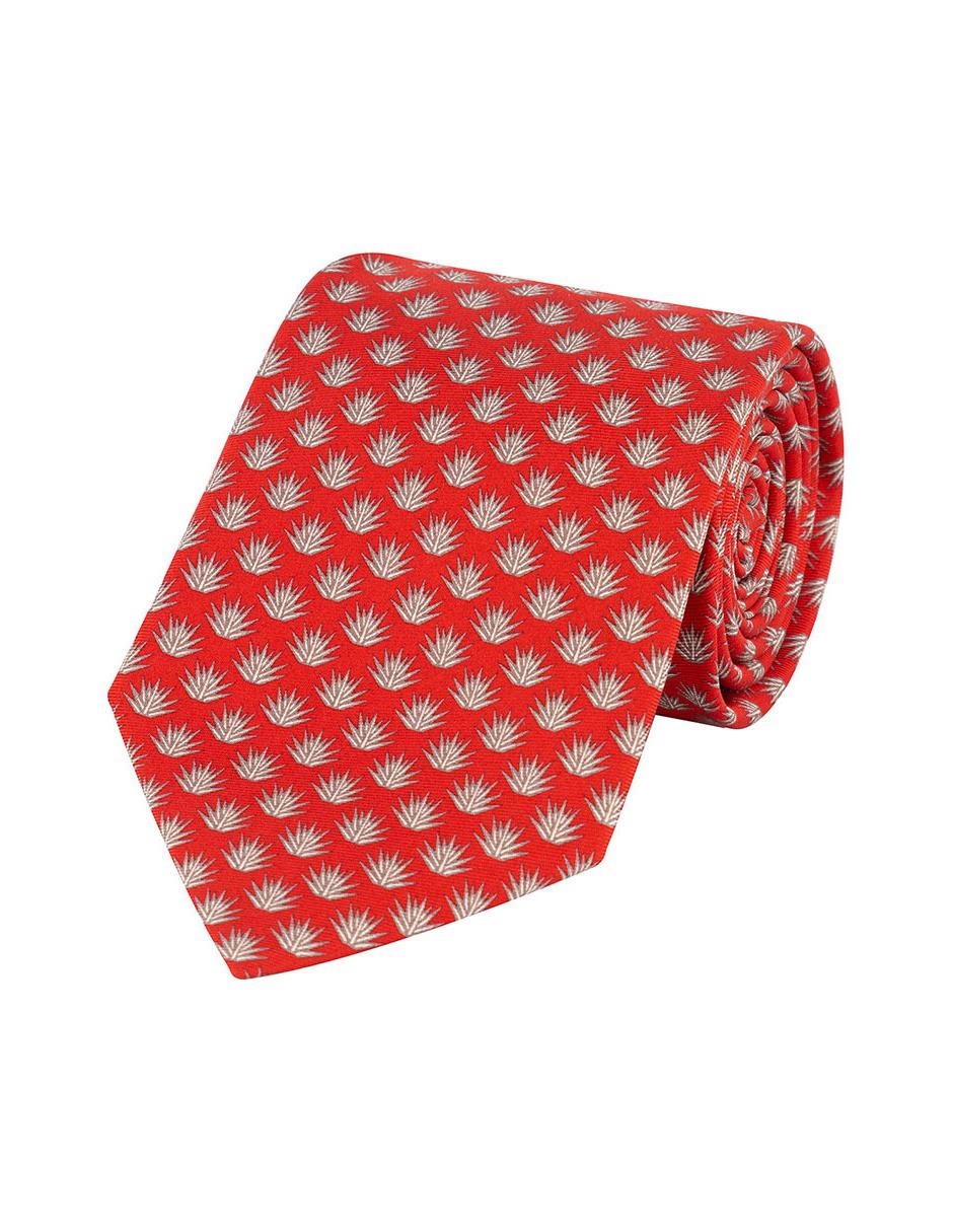 Corbata regular seda roja con diseño gráfico 2