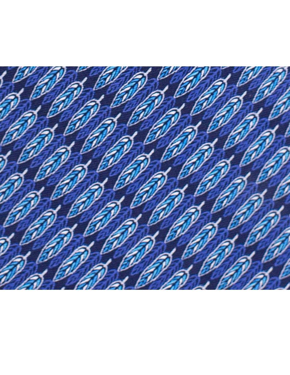 Corbata regular seda azul marino con diseño gráfico 2