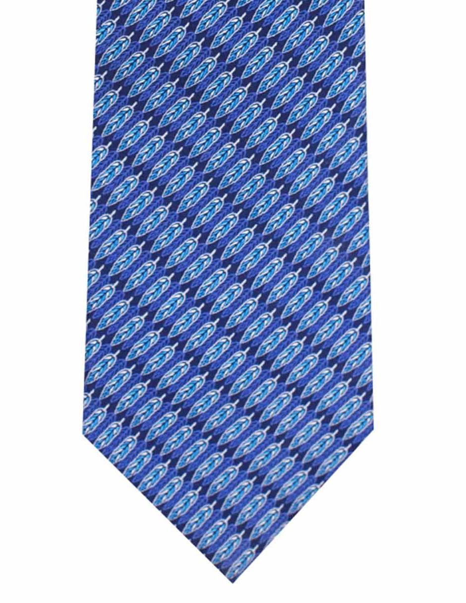 Corbata regular seda azul marino con diseño gráfico 3
