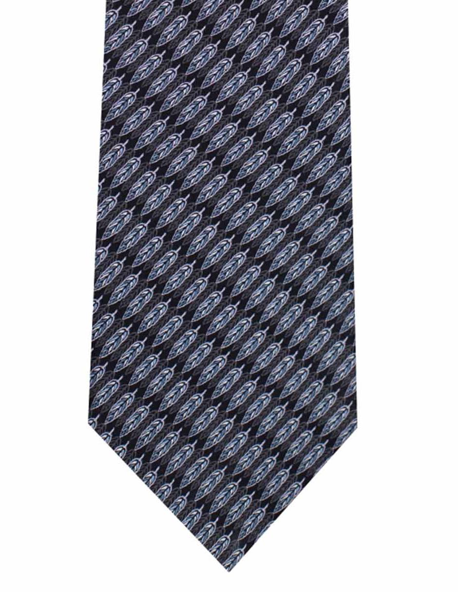 Corbata regular seda negra con diseño gráfico 3