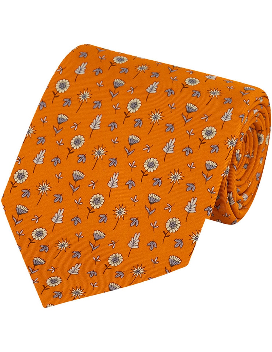 Corbata regular de seda gráfico para hombre 1