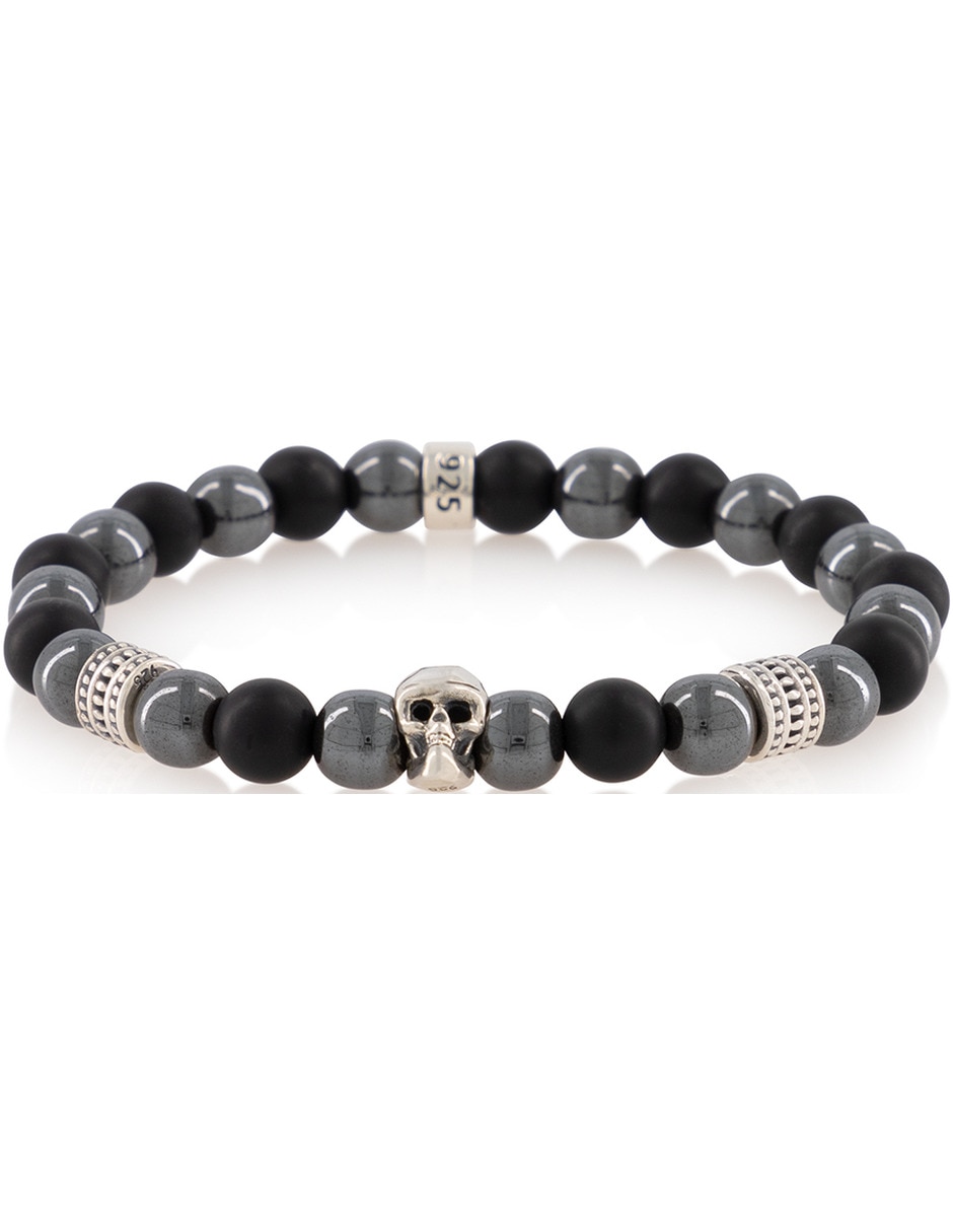 Pulsera de plata con acabado mate