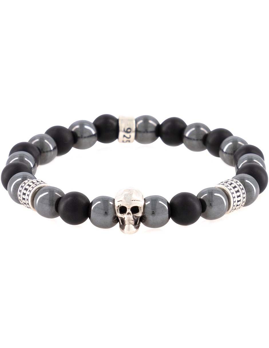 Pulsera de plata con acabado mate
