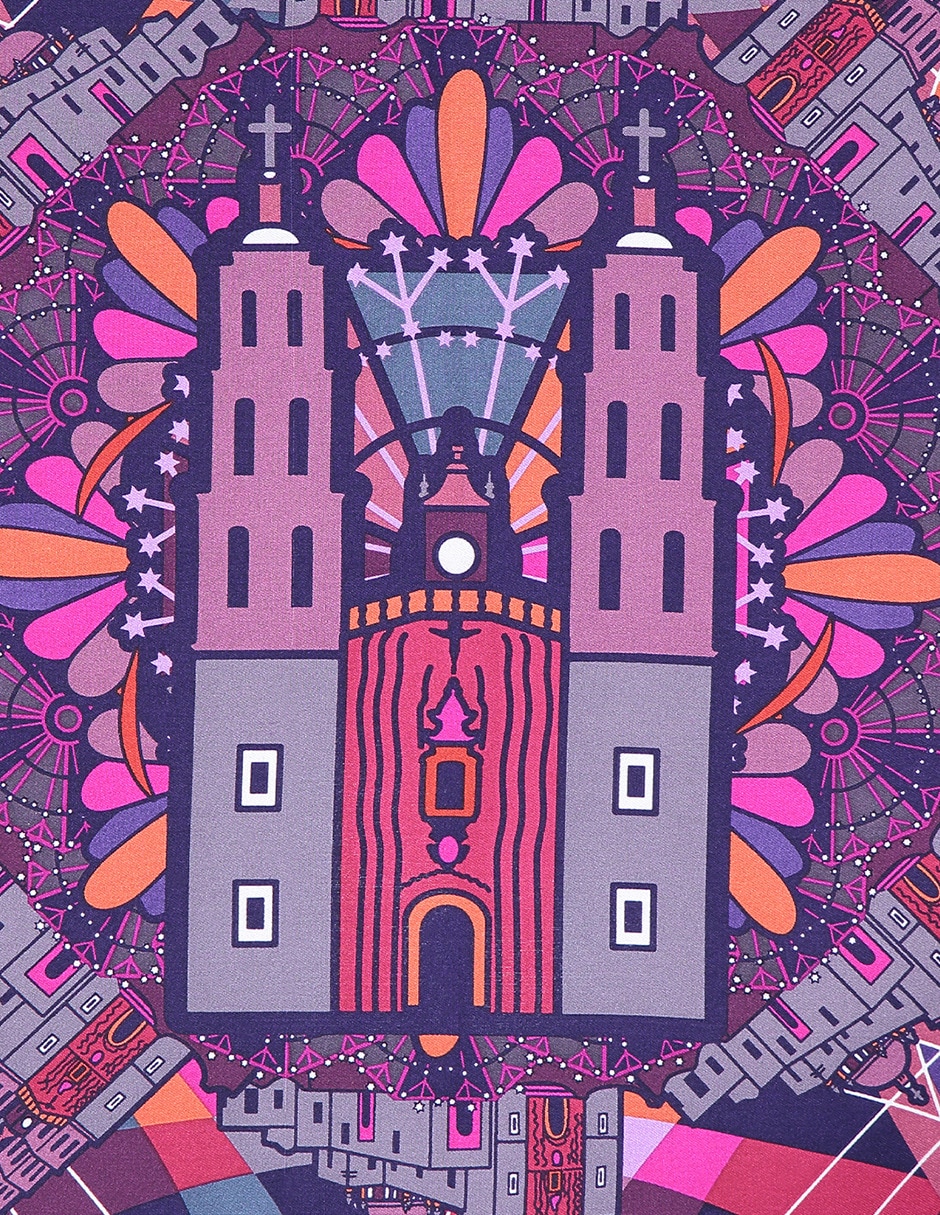 Mascada con estampado gráfico 2