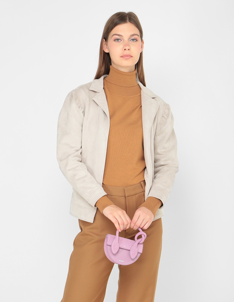 Bolsa bowler de gamuza para mujer 5
