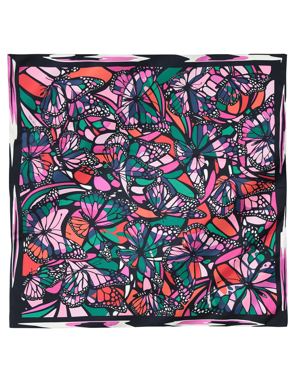 Mascada con estampado mariposas