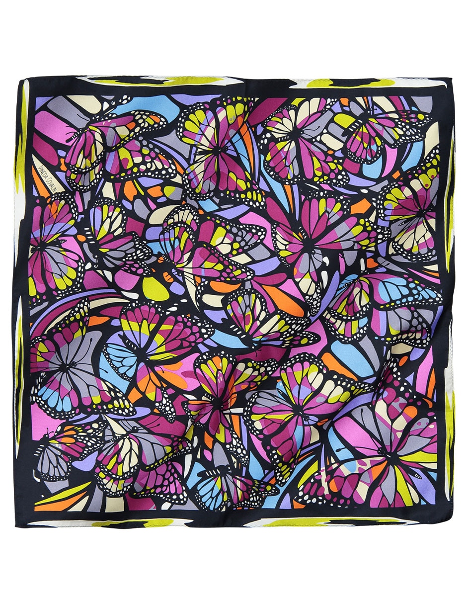 Mascada con estampado mariposas