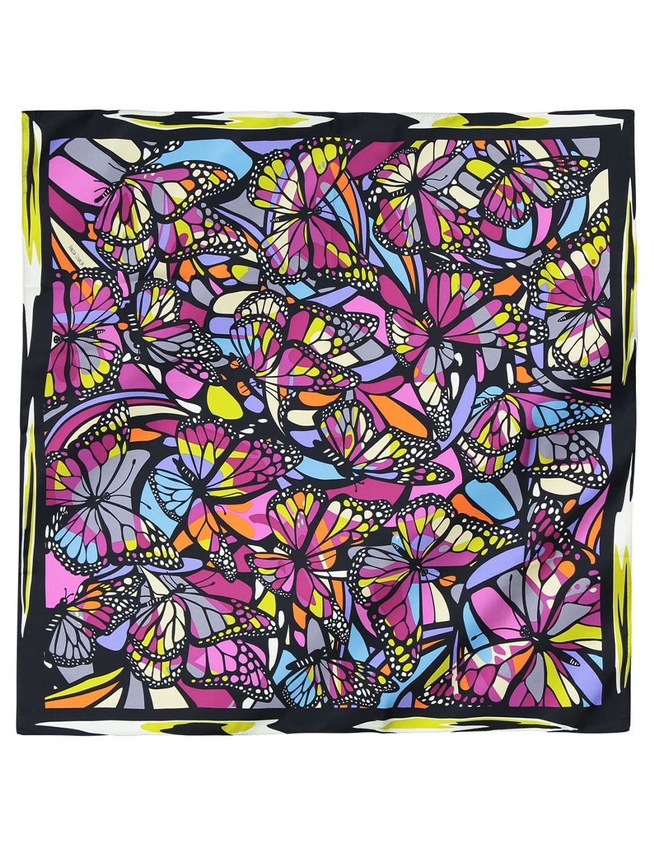 Mascada con estampado mariposas