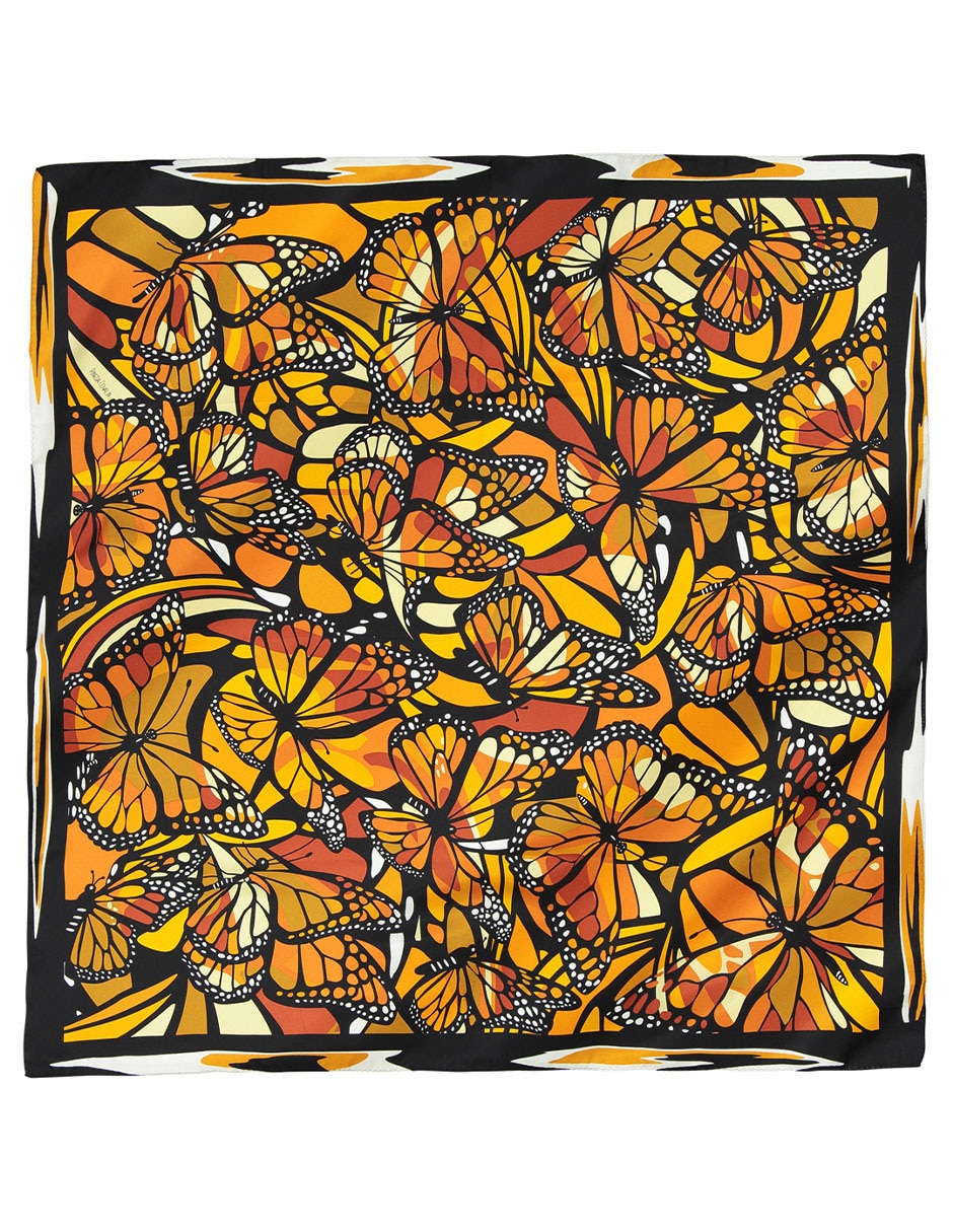 Mascada con estampado mariposas