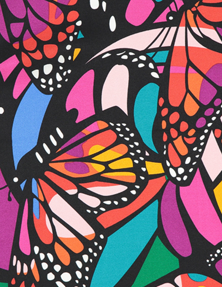 Mascada con estampado mariposas 2