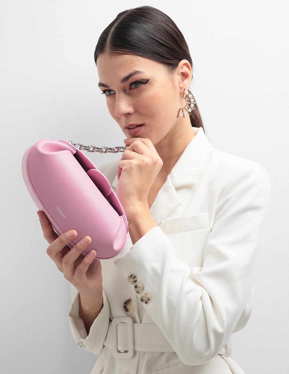 Bolsa flap Dinner Roll de piel para mujer 5