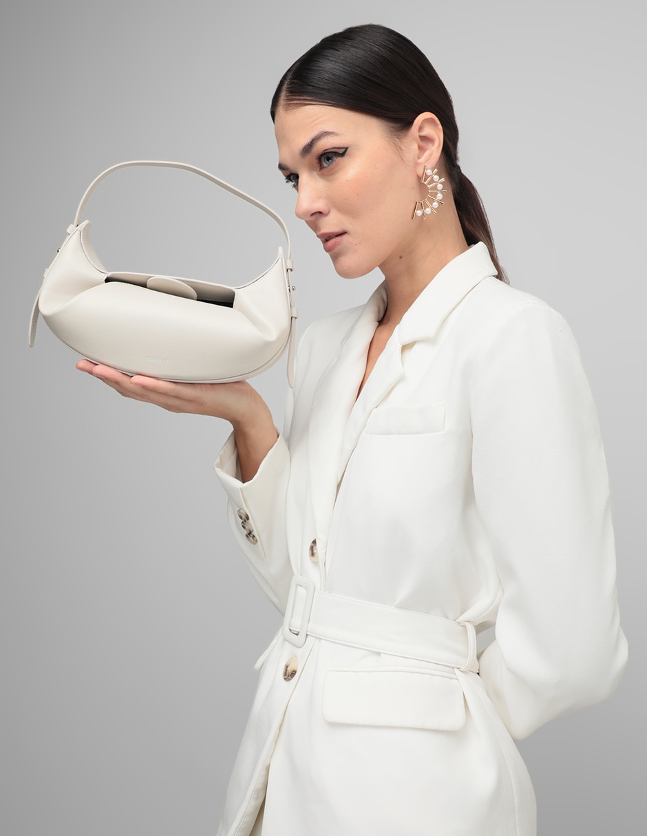 Bolsa flap Mini Fortune Cookie de piel para mujer 5