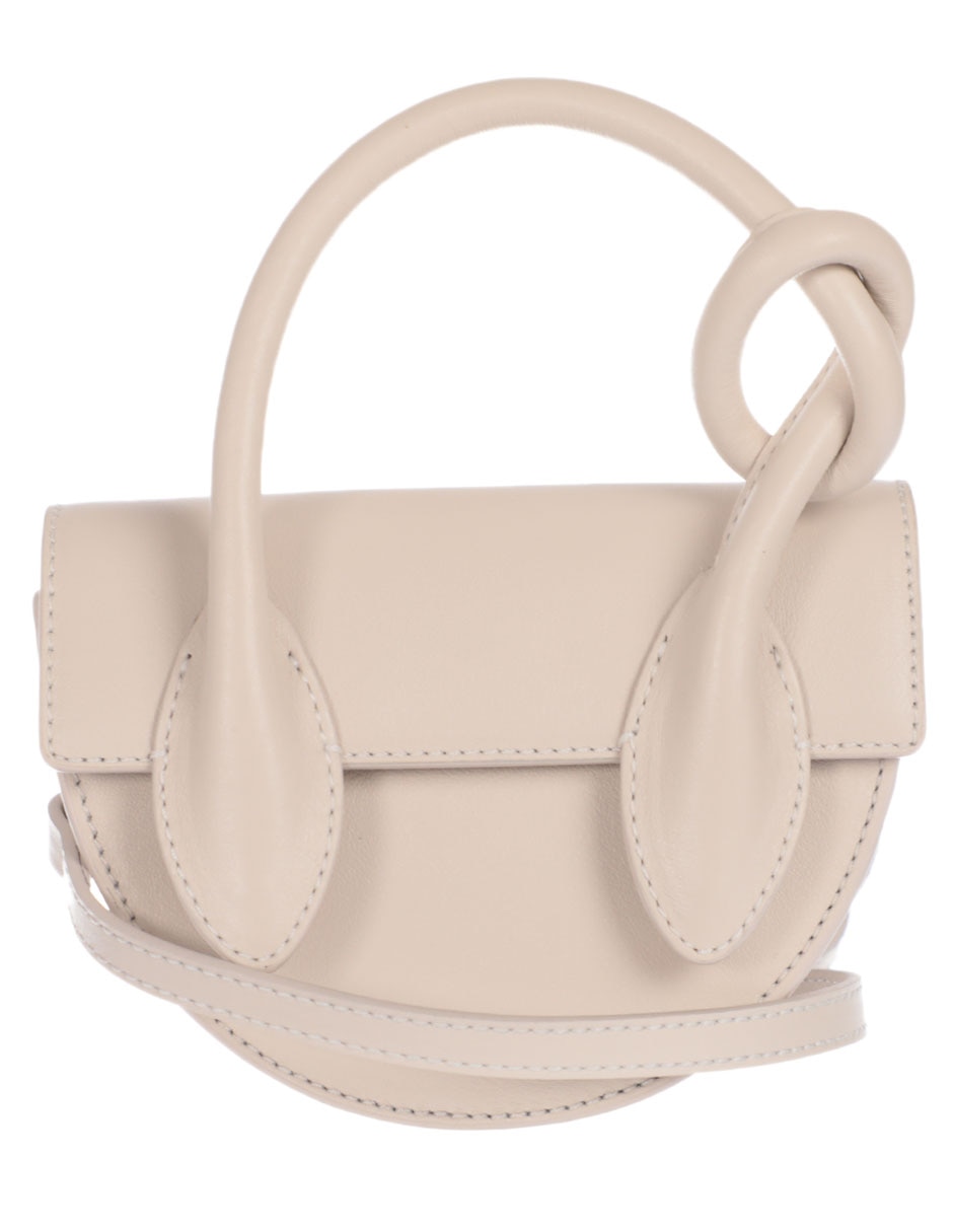 Bolsa crossbody Mini Pretzel de piel para mujer