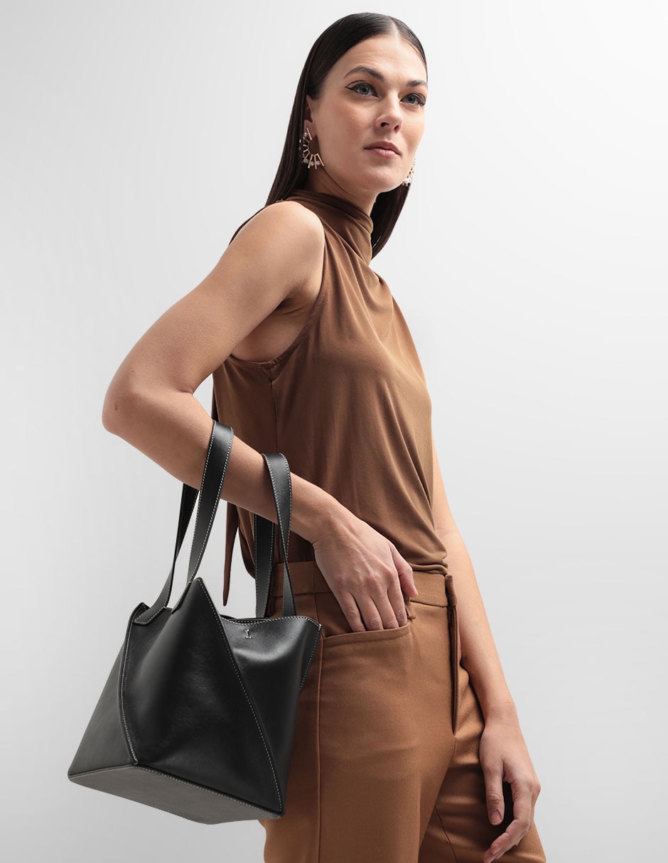 Bolsa tote Small Swirl de piel para mujer 5