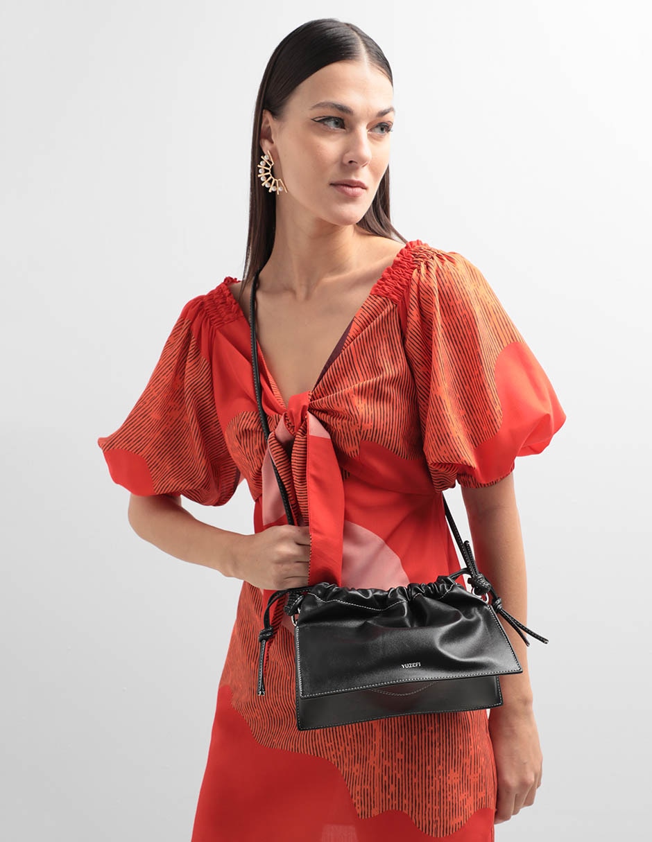 Bolsa crossbody Bom de piel para mujer 6
