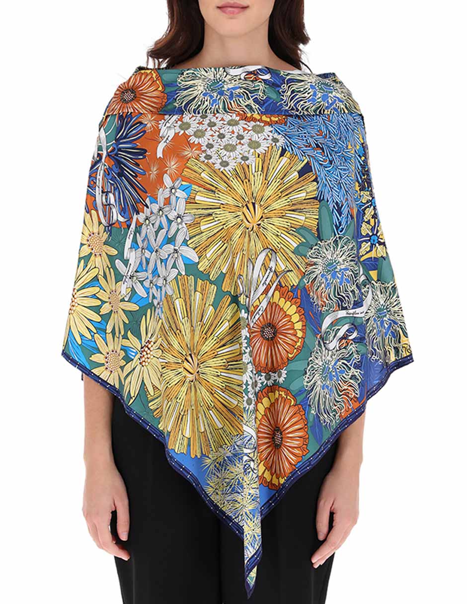 Poncho de seda