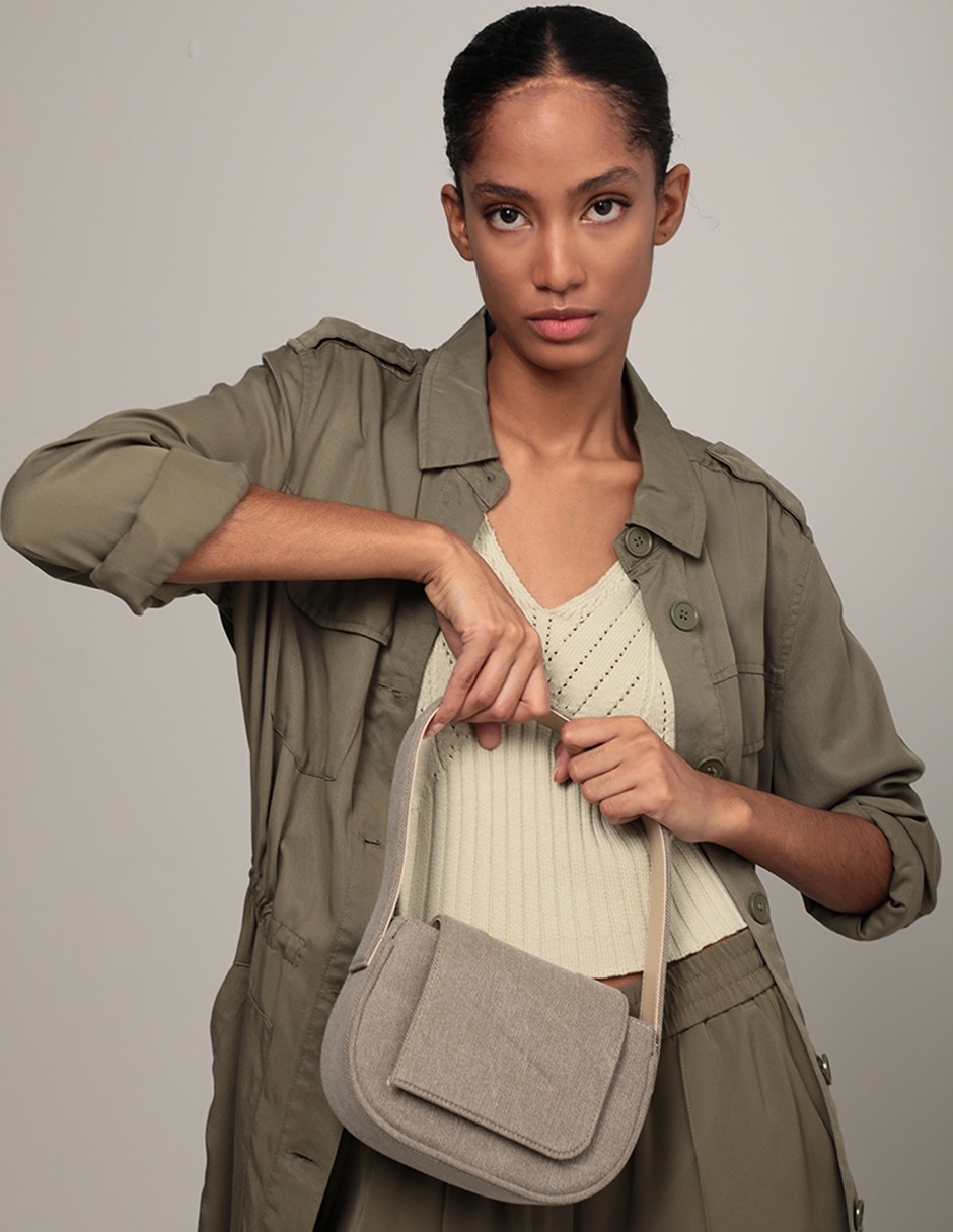 Bolsa flap de mezclilla para mujer 5