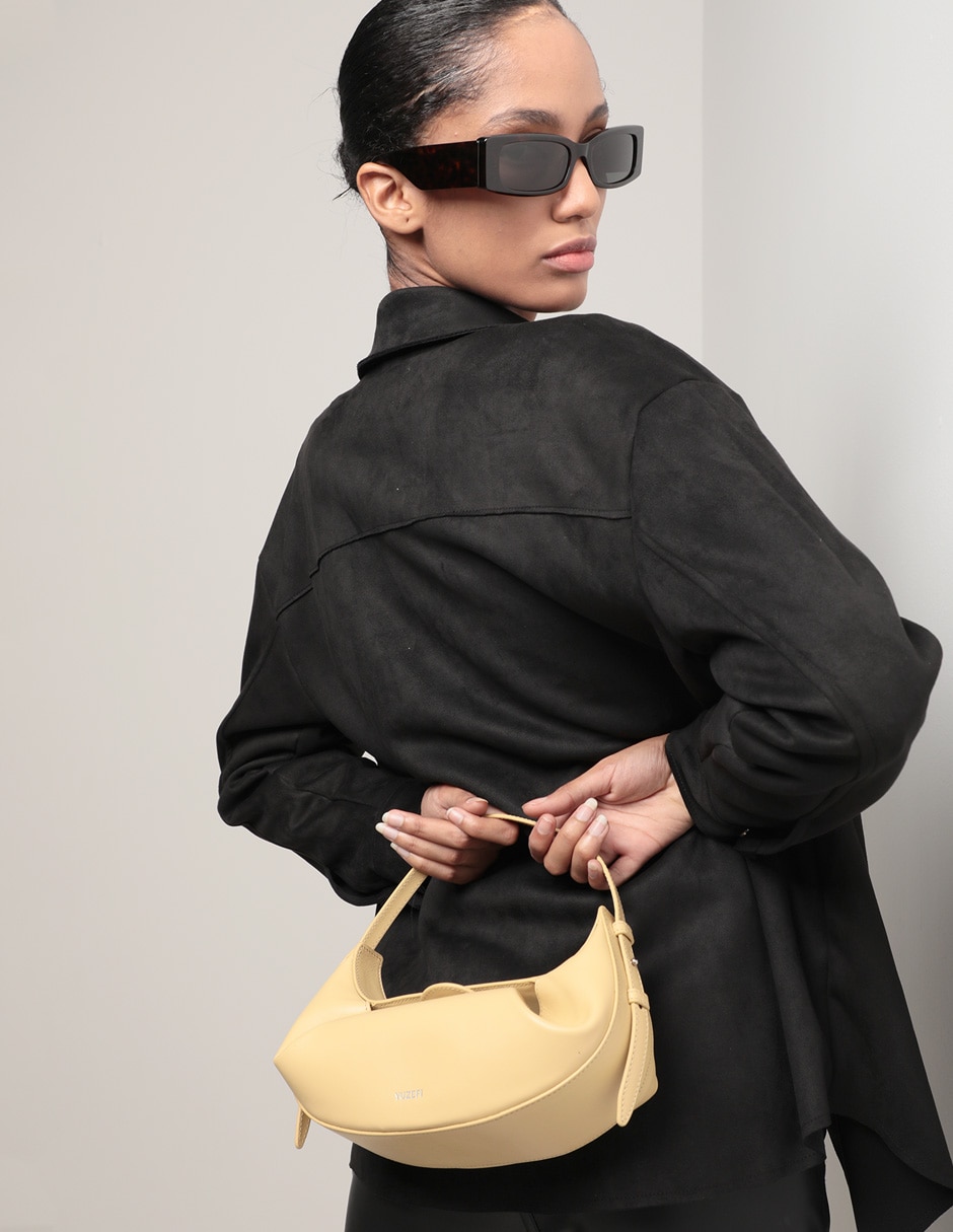 Bolsa hobo Mini Fortune Cookie de piel para mujer 5