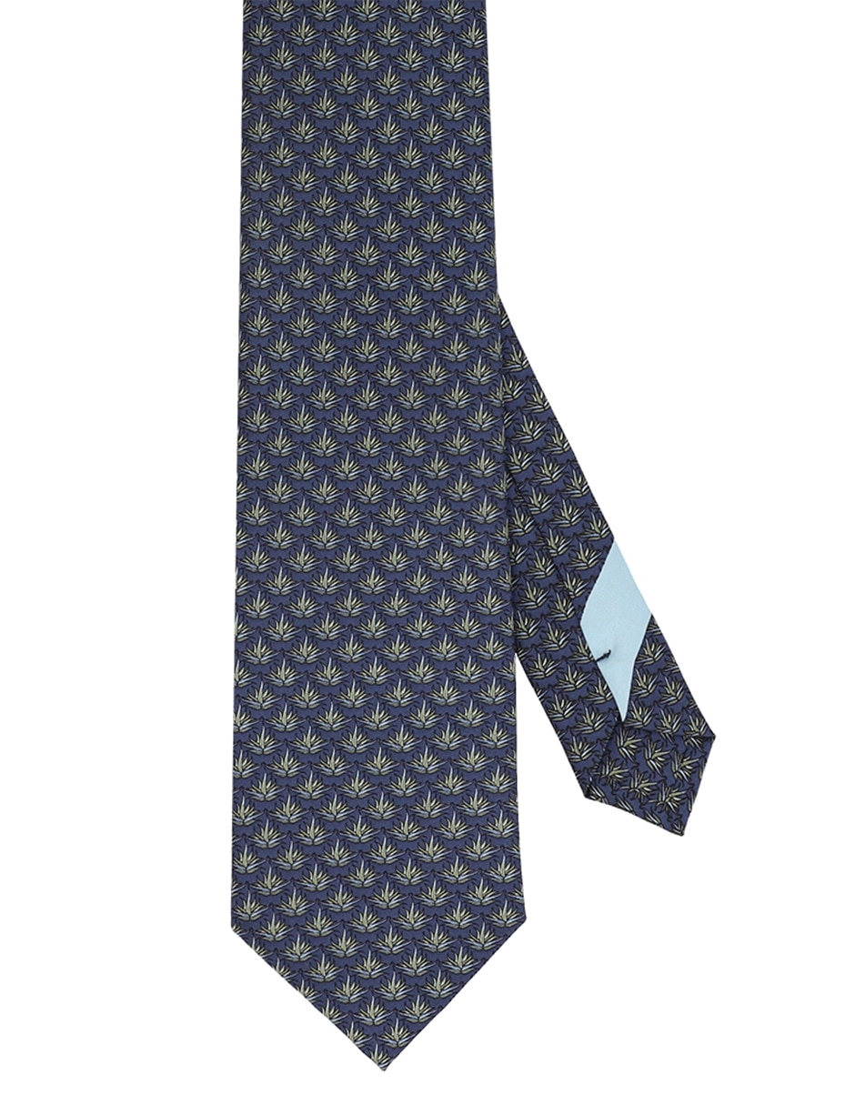 Corbata regular de seda estampado gráfico para hombre