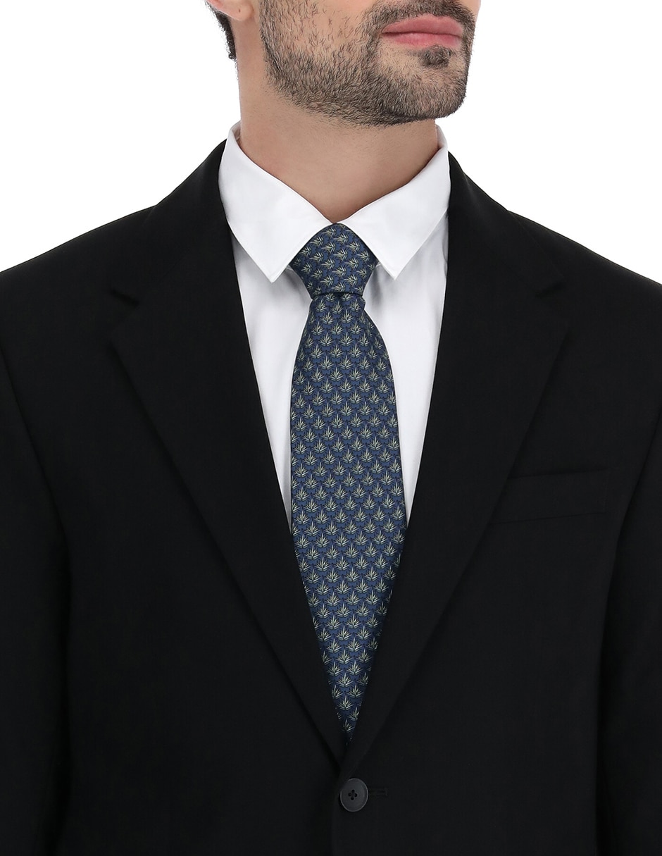 Corbata regular de seda estampado gráfico para hombre 4
