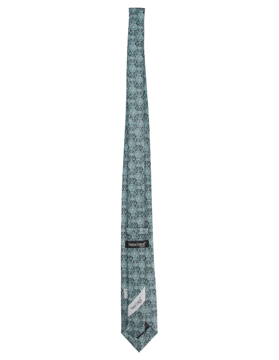 Corbata regular de seda estampado gráfico para hombre 2