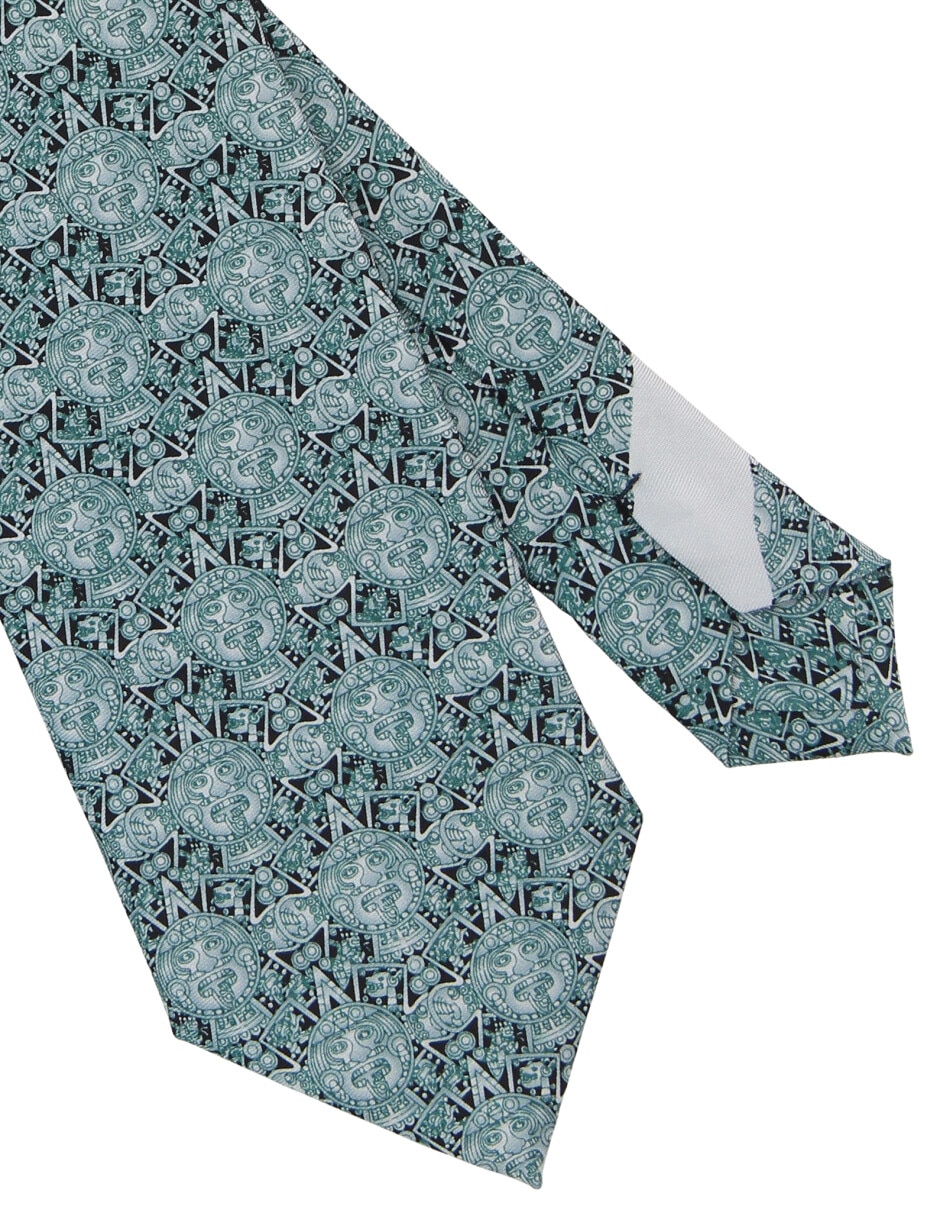 Corbata regular de seda estampado gráfico para hombre 3