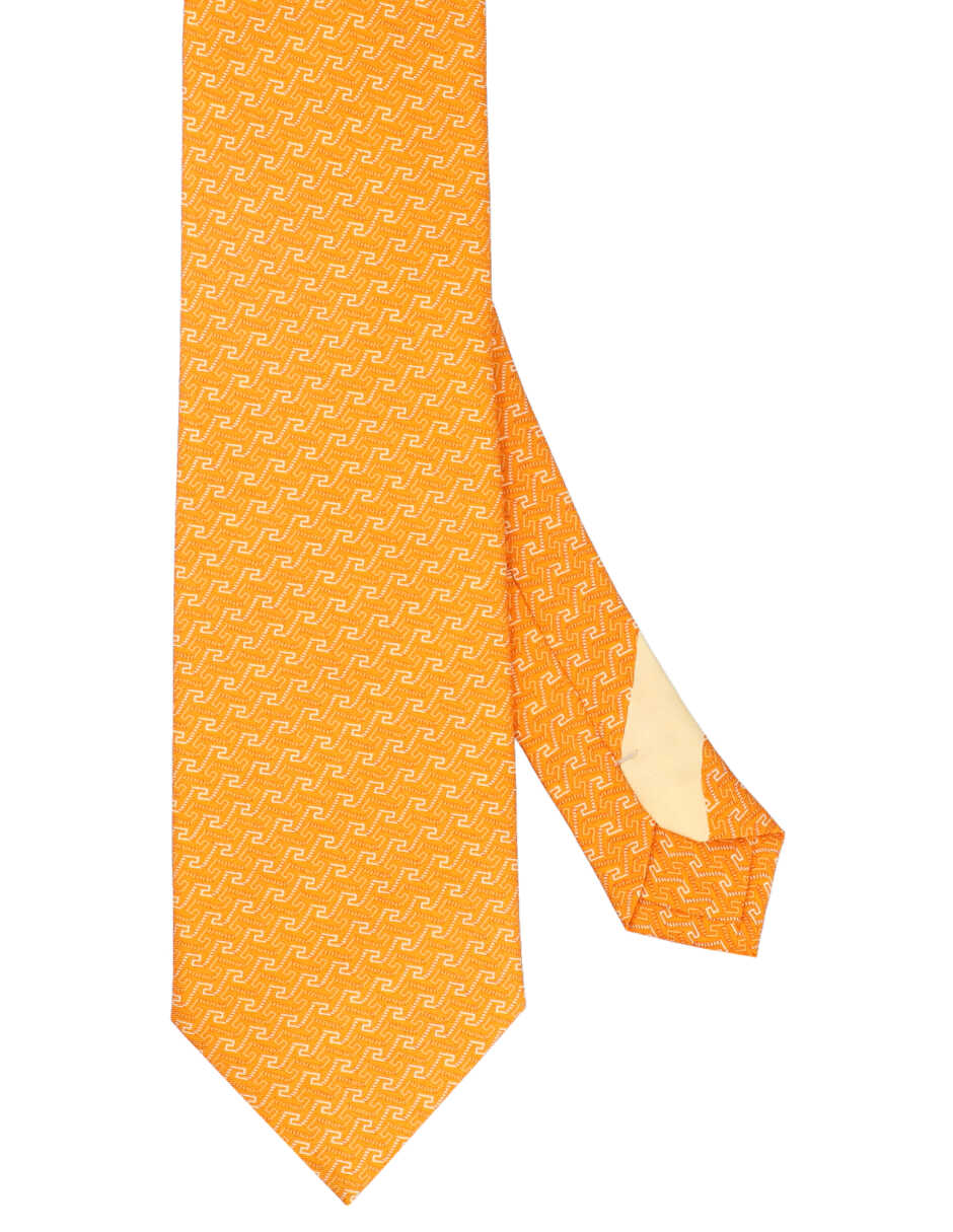 Corbata regular de seda estampado gráfico para hombre