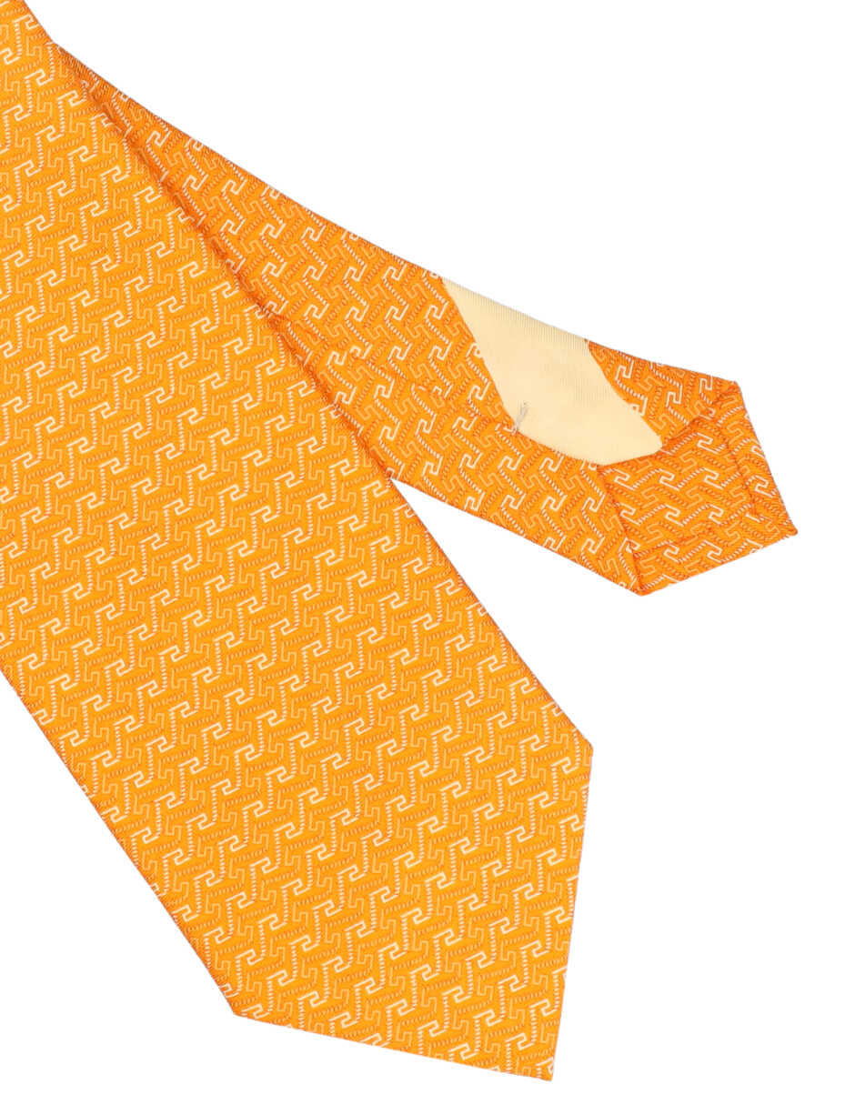 Corbata regular de seda estampado gráfico para hombre 3
