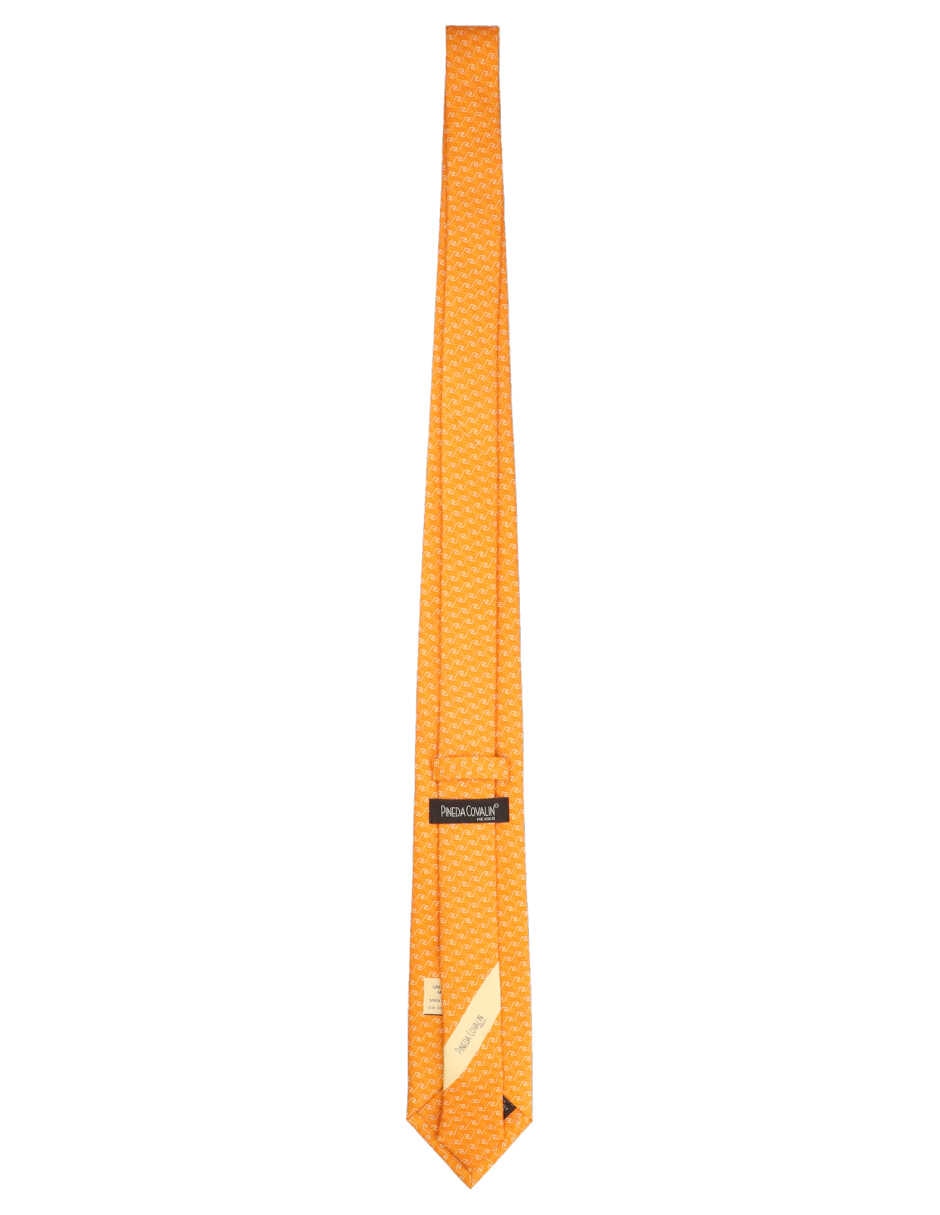 Corbata regular de seda estampado gráfico para hombre 4