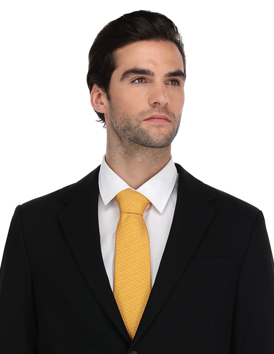 Corbata regular de seda estampado gráfico para hombre 2