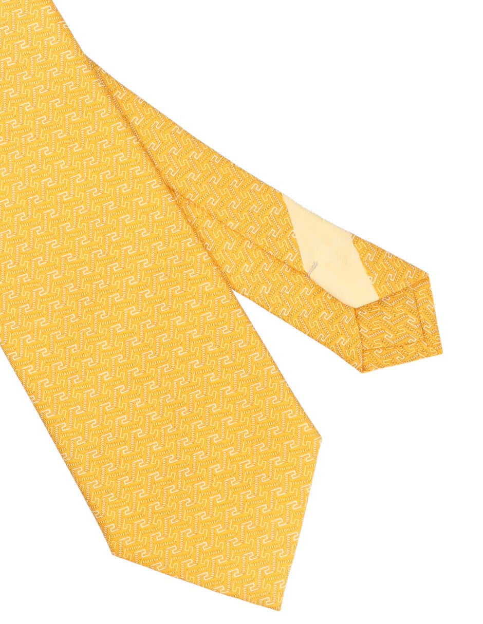 Corbata regular de seda estampado gráfico para hombre 3