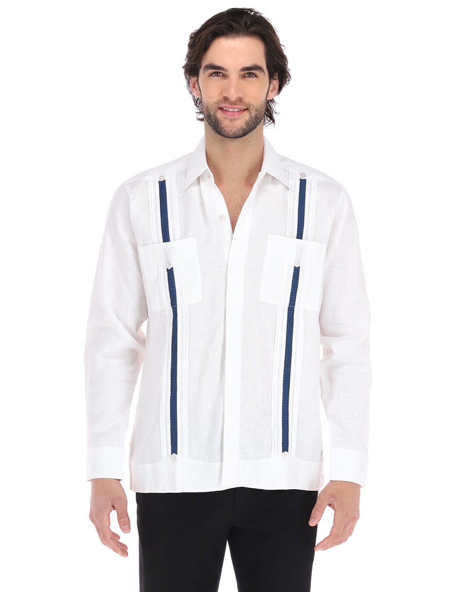 Guayabera manga larga para hombre