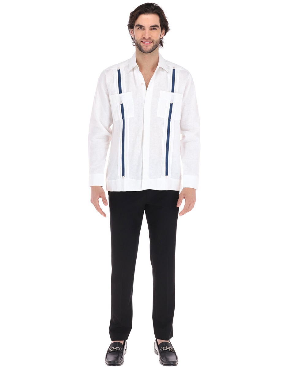 Guayabera manga larga para hombre 3