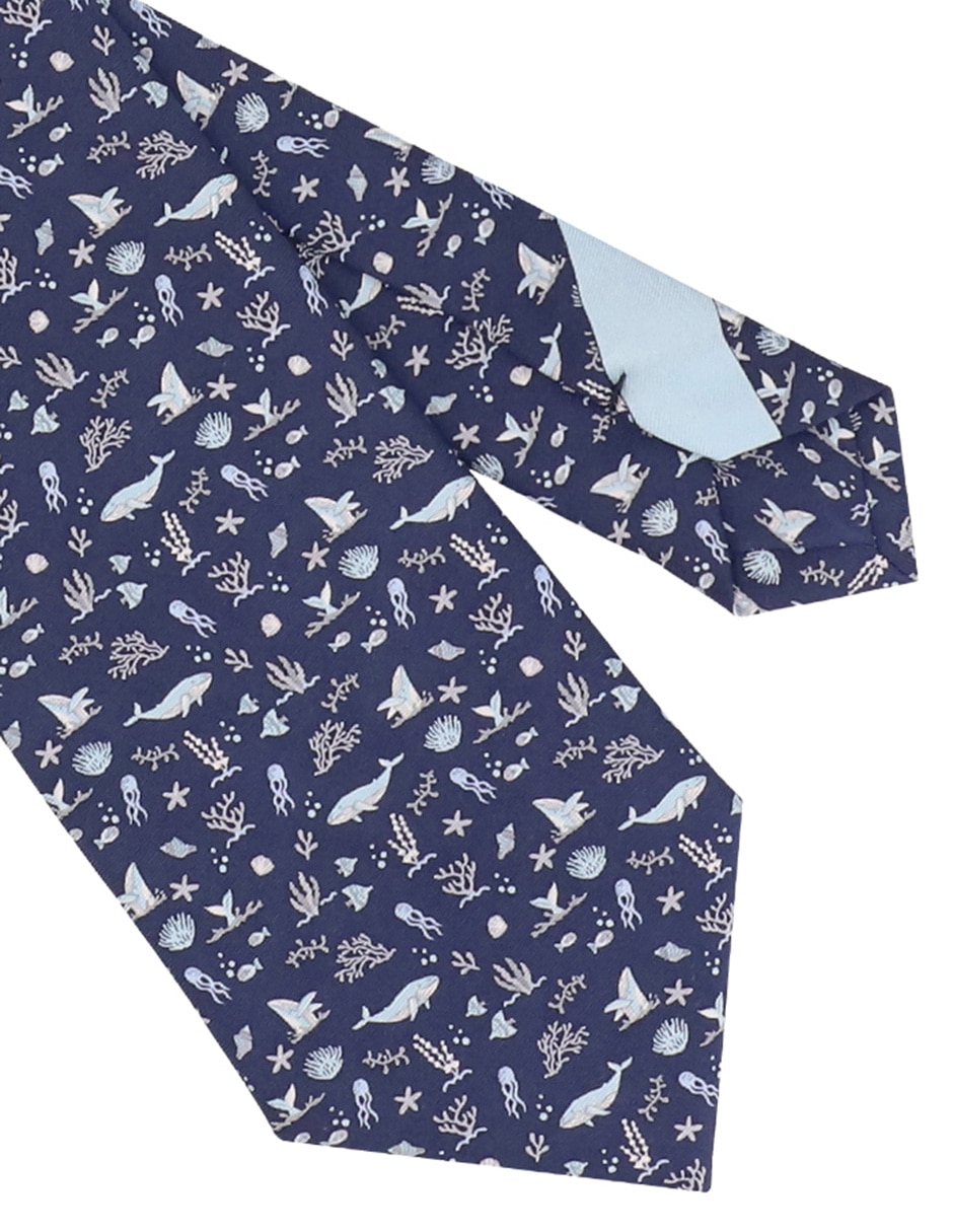 Corbata regular de seda estampado gráfico para hombre 3