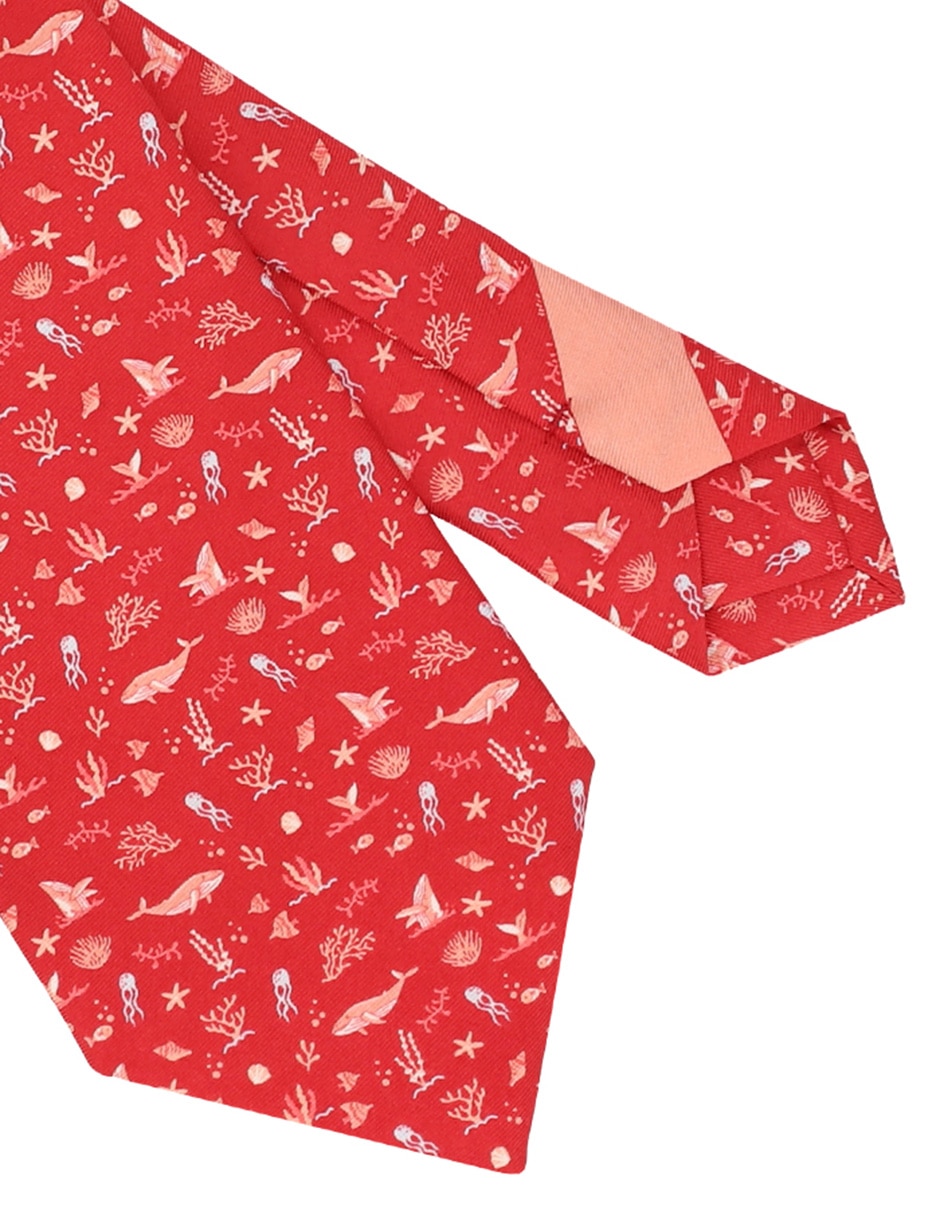 Corbata regular de seda estampado gráfico para hombre 3
