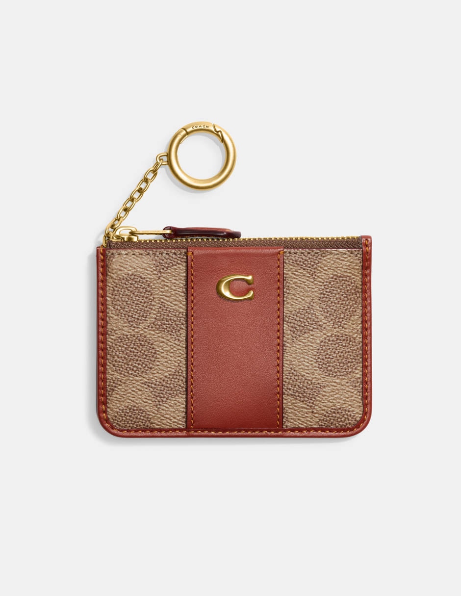 Tarjetero de piel Coated Canvas Signature para mujer