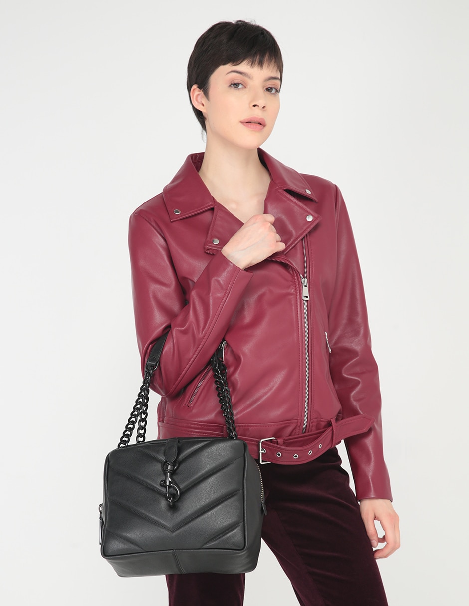 Bolsa satchel de piel para mujer 5