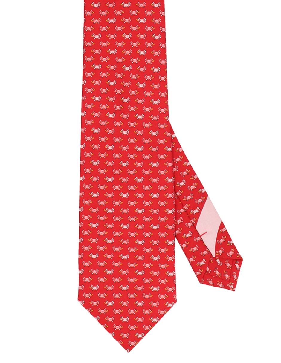 Corbata regular de seda estampado gráfico para hombre 1