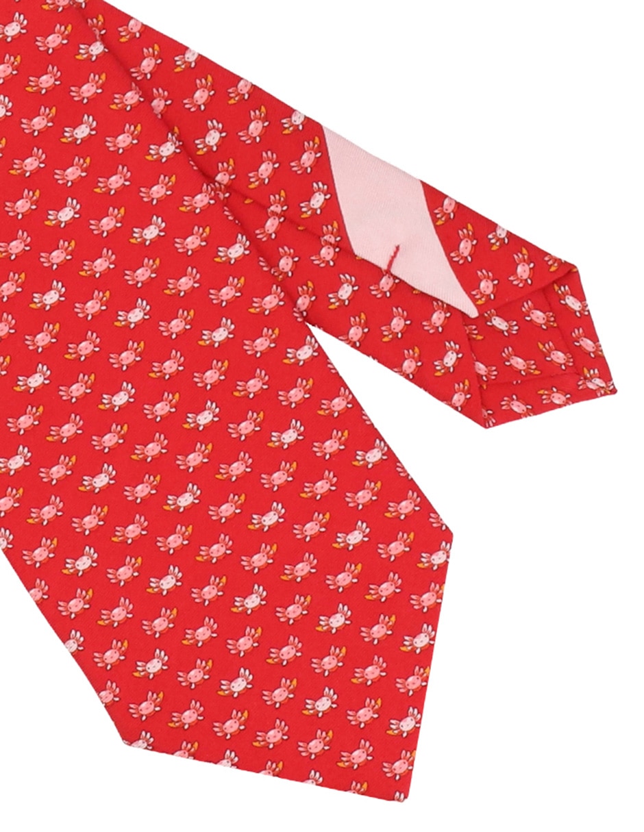 Corbata regular de seda estampado gráfico para hombre 3