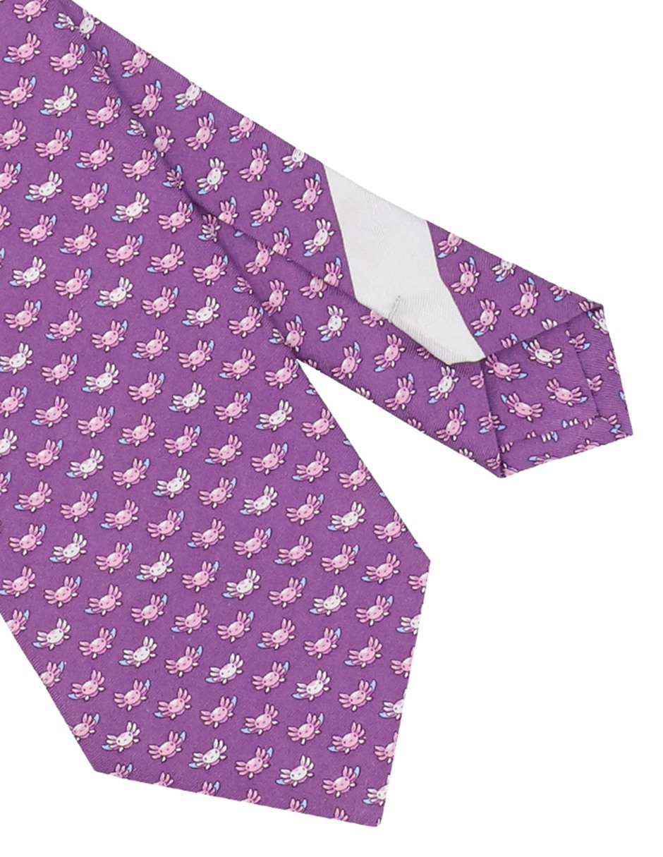 Corbata regular de seda estampado gráfico para hombre 3
