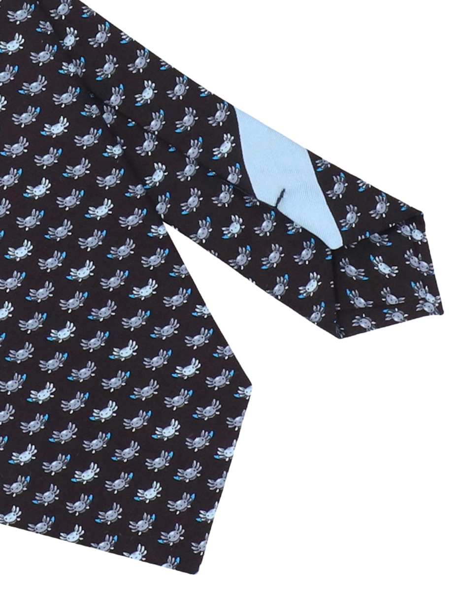 Corbata regular de seda estampado gráfico para hombre 3